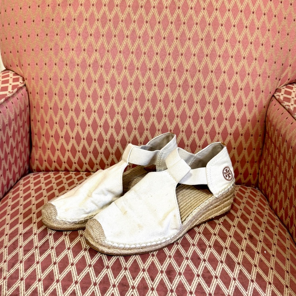 Tory Burch Cream Espadrille Wedges